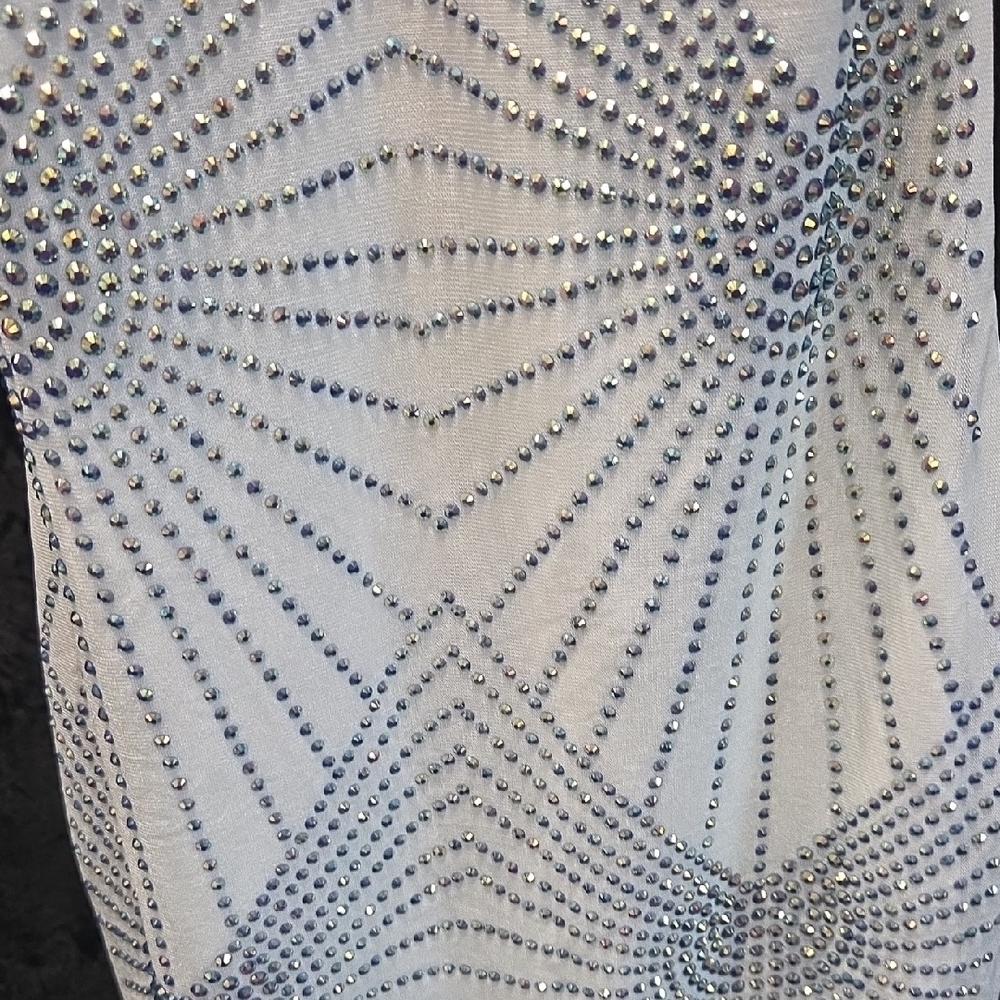 Banjul White Bodycon Fit With Rhinestone Pattern. XS - Picture 6 of 15